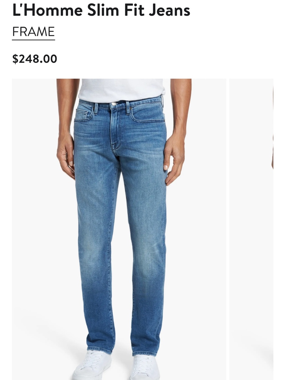 Frame Denim L'Homme Slim Jeans in medium blue wash